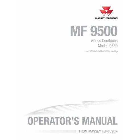 Massey Ferguson 9520 cosechadora manual del operador en pdf - Massey Ferguson manuales - MF-700747652B-OM-EN
