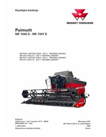 Manuel d'utilisation de la moissonneuse-batteuse Massey Ferguson 7345S, 7347S pdf FI - Massey-Ferguson manuels - MF-LA3273062...