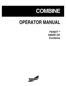 Manual do operador da colheitadeira Fendt 9460 R - Fendt manuais - FENDT-700735956F