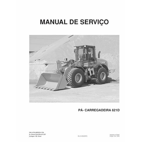Manual de serviço em pdf da carregadeira de rodas Case 621D PT - Case manuais - CASE-6-44622BPG-SM-PT