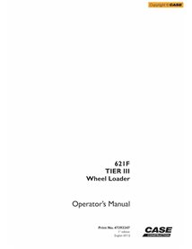 Manual do operador em pdf da carregadeira de rodas Case 621F Tier 2 - Case manuais - CASE-47393347-OM-EN