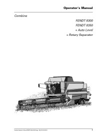 Fendt 8300, 8350 combine harvester operator's manual - Fendt manuals