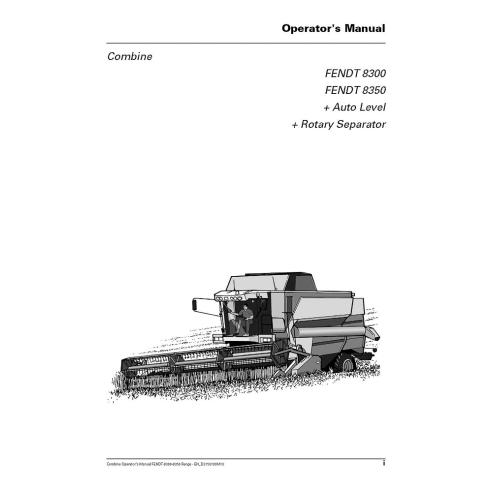 Manual del operador de cosechadoras Fendt 8300, 8350 - Fendt manuales
