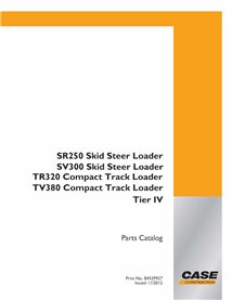 Case SR250, SV300, TR320, TV380 Tier 4 skid steer loader pdf parts catalog  - Case manuals - CASE-84529927-PC