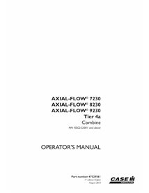 Manual del operador de la cosechadora Case Axial-Flow 7230, 8230, 9230 Tier 4a en pdf - Case IH manuales - CASE-47529561-OM-EN