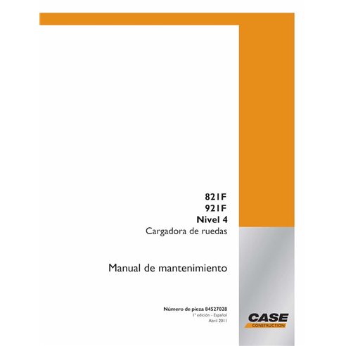 Manuel d'entretien PDF pour chargeuses sur pneus Case 821F, 921F Tier 4 ES - Case manuels - CASE-84527028-SM-ES