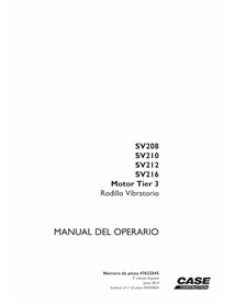 Manual del operador en pdf del rodillo Case SV208, SV210, SV212, SV216 Tier 3 - Case manuales - CASE-47632845-OM-ES