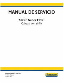 Manual de serviço em pdf da plataforma do sem-fim New Holland 740CF Super Flex ES - New Holland Agricultura manuais - NH-4762...