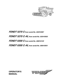 Fendt 5270 C, 6300 C combine harvester operator's manual - Fendt manuals - FENDT-327184015