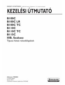 Manual del operador en pdf de la retroexcavadora New Holland B100C, B110C TC, B115C Tier 3B HU - New Holland Construcción man...