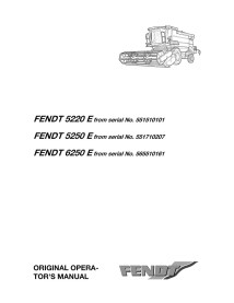 Fendt 5220 E, 5250 E, 6250 E combine harvester operator's manual - Fendt manuals - FENDT-LA327186015