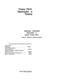 Manual técnico de operação e teste do trator John Deere 7810 em pdf PT - John Deere manuais - JD-TM4818-PT