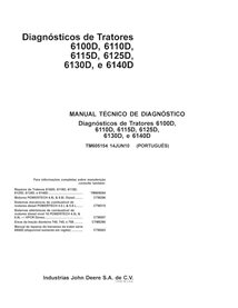 TM605154-PT John Deere 6100D, 6110D, 6115D, 6125D, 6130D, 6140D trator pdf manual técnico de diagnóstico PT