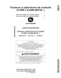 JD-OMAL232871-FR Manual del operador del tractor John Deere 6110M, 6120M, 6125M, 6130M, 6135M, 6145M, 6155M, 6140M MY20- FR (...