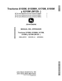 John Deere 6155M, 6155MH, 6175M, 6195M MY20- manual del operador del tractor pdf ES - John Deere manuales - JD-OMAL229751-ES