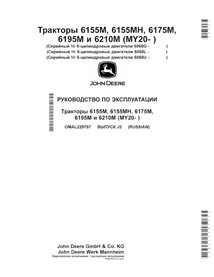 JD-OMAL229757-RU Manual del operador del tractor John Deere 6155M, 6155MH, 6175M, 6195M MY20- RU (OMAL229757)