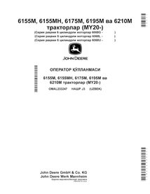 JD-OMAL233247-UZ John Deere 6155M, 6155MH, 6175M, 6195M MY20- tractor operator's manual UZ (OMAL233247)