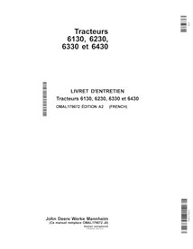 Manuel de l'opérateur pour tracteur John Deere 6130, 6230, 6330, 6430 pdf FR - John Deere manuels - JD-OMAL179672-FR