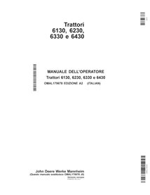 JD-OMAL179678-IT Manuel d'utilisation du tracteur John Deere 6130, 6230, 6330, 6430 (OMAL179678)