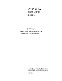 Manuel de l'opérateur pdf pour tracteur John Deere 6130, 6230, 6330, 6430 AR - John Deere manuels - JD-OMAL179692-AR