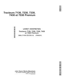 Manuel de l'opérateur pour tracteur John Deere 7130, 7230, 7330, 7430, 7530 pdf FR - John Deere manuels - JD-OMAL171430-FR