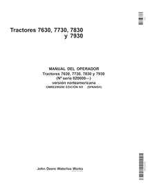 John Deere 7630, 7730, 7830, 7930 NA SN 035000- manual del operador del tractor pdf ES - John Deere manuales - JD-OMRE299299-ES