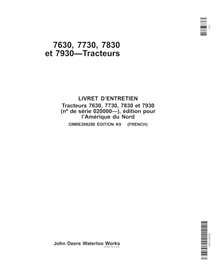 John Deere 7630, 7730, 7830, 7930 NA SN 035000- tractor pdf operator's manual FR - John Deere manuals - JD-OMRE299298-FR