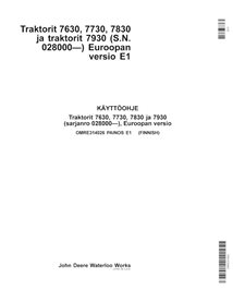 JD-OMRE314026-FI Manual do operador do trator John Deere 7630, 7730, 7830, 7930 EU SN 028000 - FI (OMRE314026)
