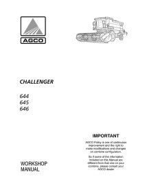 Challenger 644, 645, 646 combine harvester workshop manual - Challenger manuals - CHAL-LA327208010C