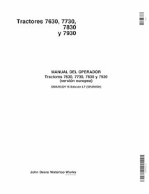 JD-OMAR232115-ES Manual do operador do trator John Deere 7630, 7730, 7830, 7930 EU SN 1-19999 ES (OMAR232115)