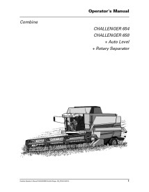 Challenger 654, 658 combine harvester operator's manual - Challenger manuals - CHAL-D3160100M10