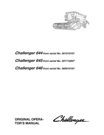 Challenger 644, 645, 646 combine harvester operator's manual - Challenger manuals - CHAL-LA327189015