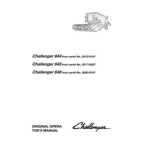 Manual do operador da colheitadeira Challenger 644, 645, 646 - Challenger manuais - CHAL-LA327189015