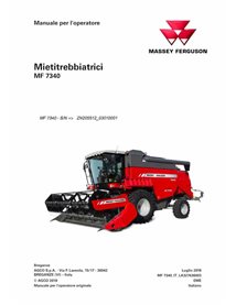 Manuel de l'opérateur de la moissonneuse-batteuse Massey Ferguson 7340 pdf IT - Massey-Ferguson manuels - MF-327436003-OM-IT