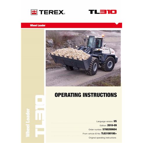 Manual do operador em pdf da carregadeira de rodas Terex TL310 - Terex manuais - TEREX-5780200604-OM-EN