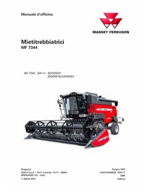 Massey Ferguson 7344 moissonneuse-batteuse pdf manuel d'entretien d'atelier informatique - Massey-Ferguson manuels - MF-32732...