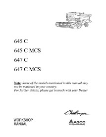 Manuel d'atelier moissonneuse-batteuse Challenger 645 C, 647 C - Challenger manuels - CHAL-LA327325010C