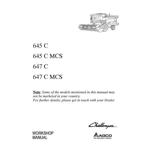 Challenger 645 C, 647 C combine harvester workshop manual - Challenger manuals