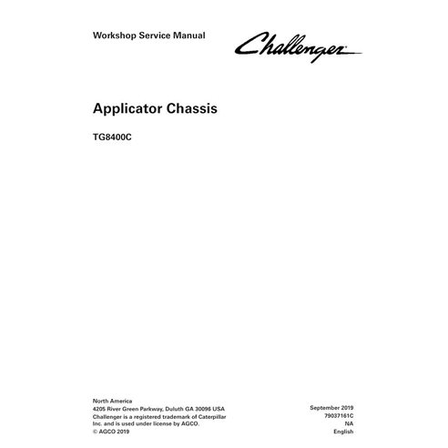 Manual de serviço da oficina em pdf do chassi do aplicador Challenger TG8400C - Challenger manuais - CHAL-79037161C-WSM-EN
