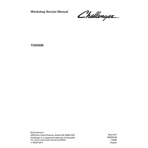 Manual de serviço da oficina em pdf do chassi do aplicador Challenger TG8300B - Challenger manuais - CHAL-79035613B-WSM-EN