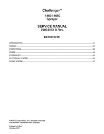 Manual de serviço em pdf do pulverizador Challenger 4460, 4660 - Challenger manuais - CHAL-79034472B-SM-EN