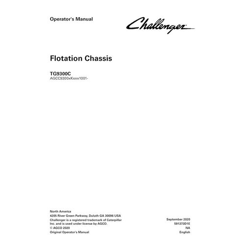 CHAL-591373D1E-OM Manual do operador em pdf do chassi de flutuação Challenger TG9300C