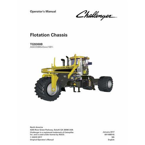Challenger TG9300B flotation Chassis pdf operator's manual  - Challenger manuals - CHAL-591180D1G-OM-EN