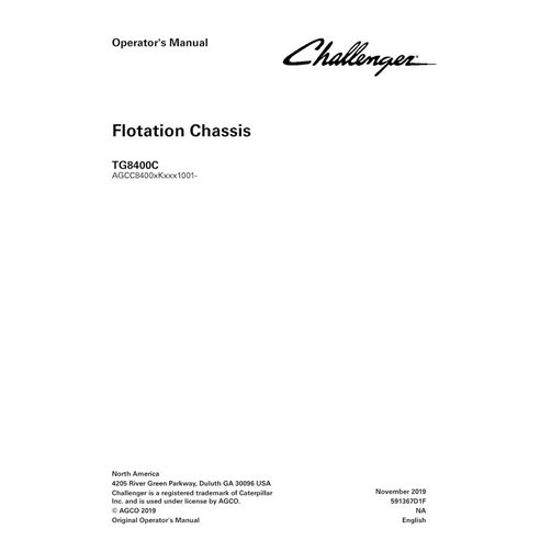 Manual do operador em pdf do chassi de flutuação Challenger TG8400C - Challenger manuais - CHAL-591367D1F-OM-EN