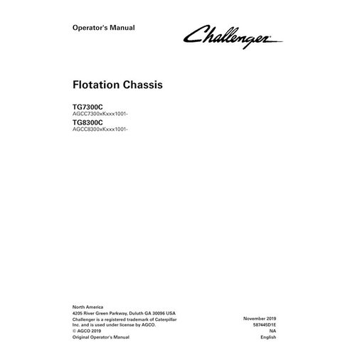 CHAL-587445D1E-OM Challenger TG7300C, TG8300C flotation Chassis pdf operator's manual