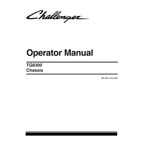 Challenger TG8300 flotation Chassis pdf operator's manual  - Challenger manuals - CHAL-549687D1E-OM-EN