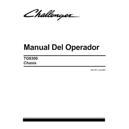 Chasis de flotación Challenger TG8300 manual del operador en pdf - Challenger manuales - CHAL-549689D1E-OM-ES