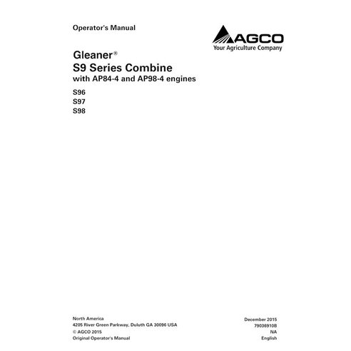 GLN-79036910B-OM Gleaner S96, S97, S98 Tier 4 combinam manual do operador em pdf