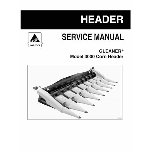 Manual de servicio en pdf del cabezal de maíz Gleaner AGCO modelo 3000 - espigador manuales - CLN-79023084A-SM-EN