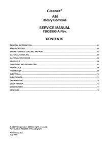 Gleaner A86 combine pdf service manual  - Gleaner manuals - GLN-79032990A-SM-EN